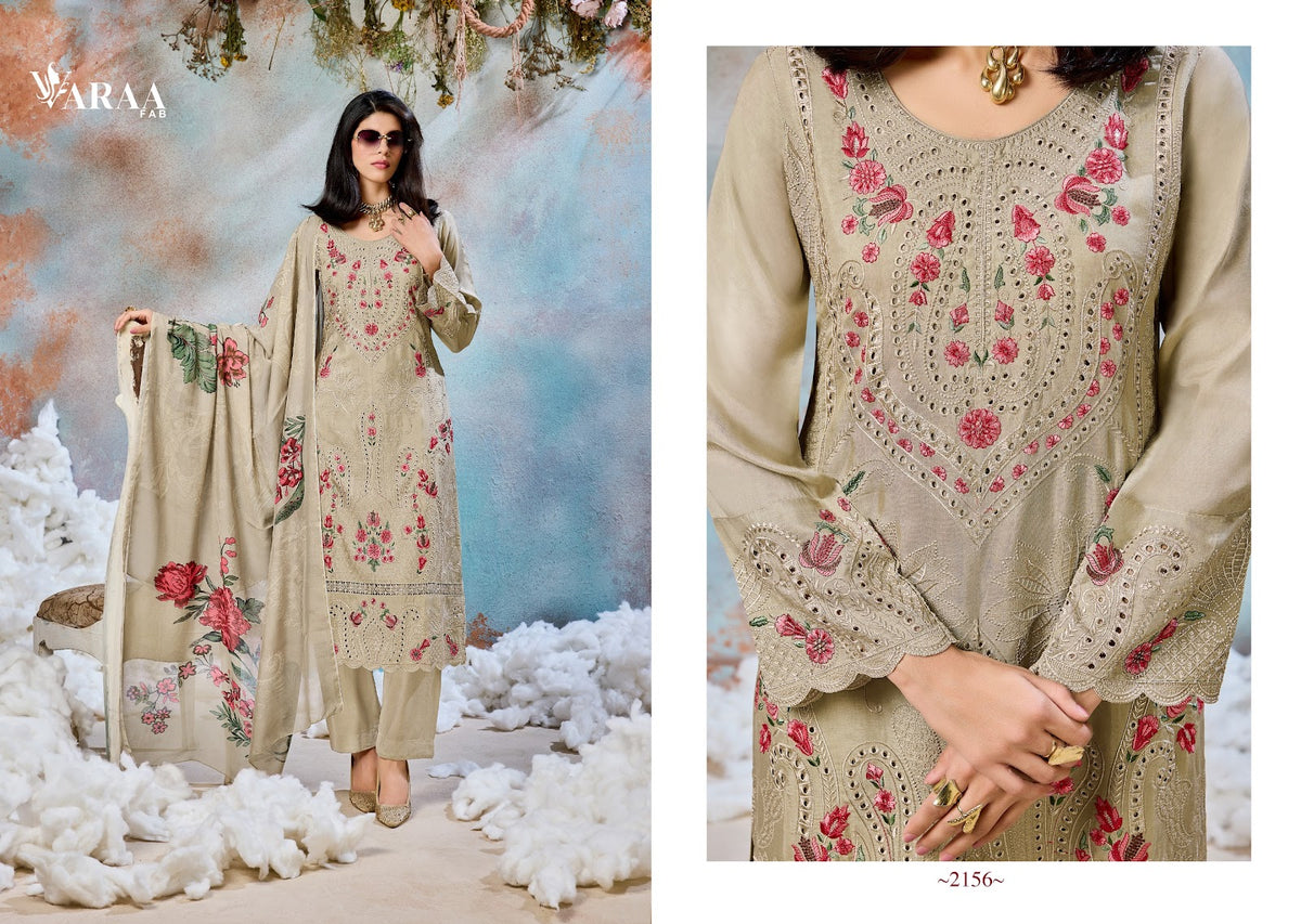 Floorie Varaa Fab Viscose Muslin Pant Style Suits Wholesaler Gujarat