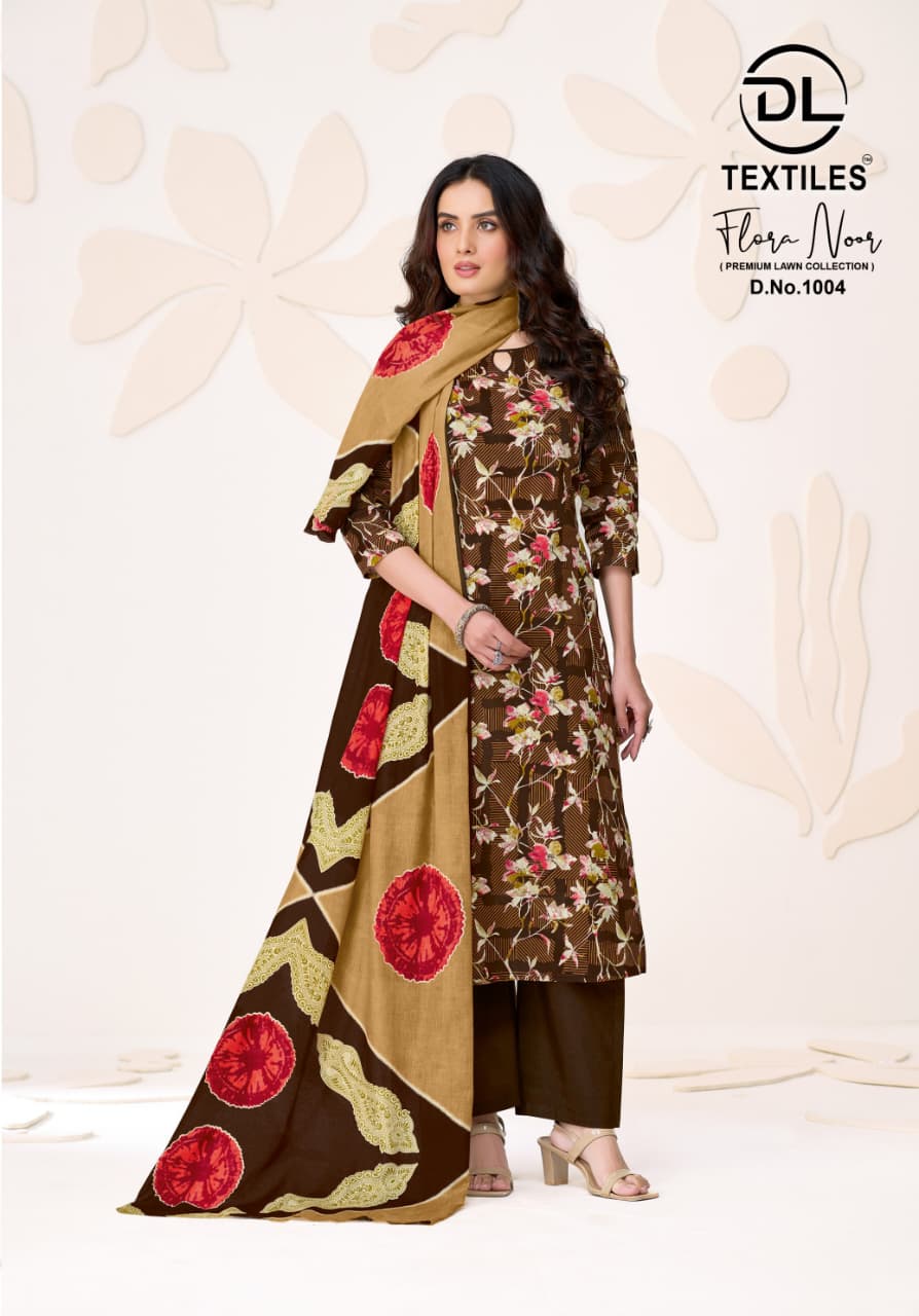 Flora Noor Vol 1 Dl Lawn Karachi Salwar Suits Wholesaler