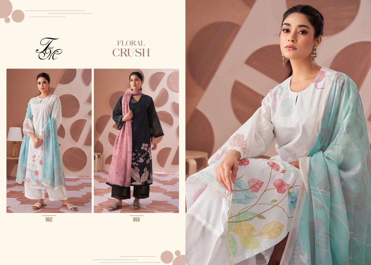 Floral Crush Tm Organza Plazzo Style Suits