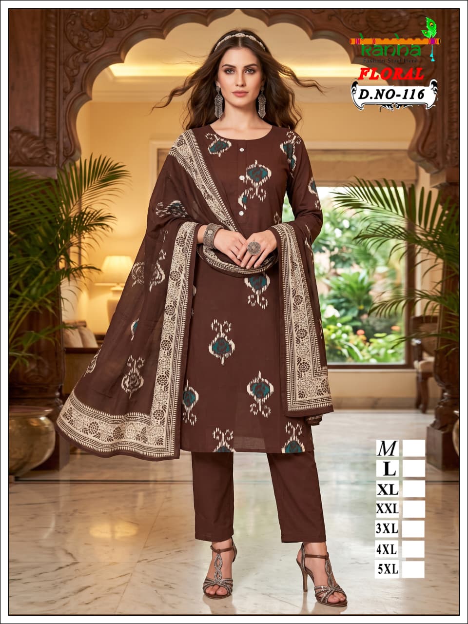 Floral Kanha Liva Reyon Readymade Pant Style Suits Exporter Ahmedabad