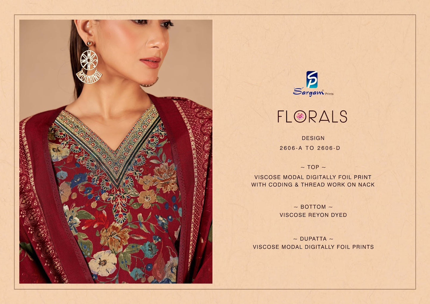 Florals Sargam Prints Viscose Muslin Pant Style Suits Wholesale Rate