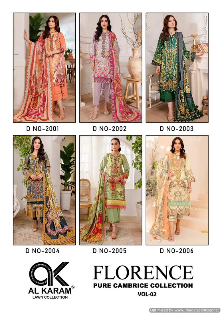Florence Vol 2 Al Karam Cambric Cotton Karachi Salwar Suits