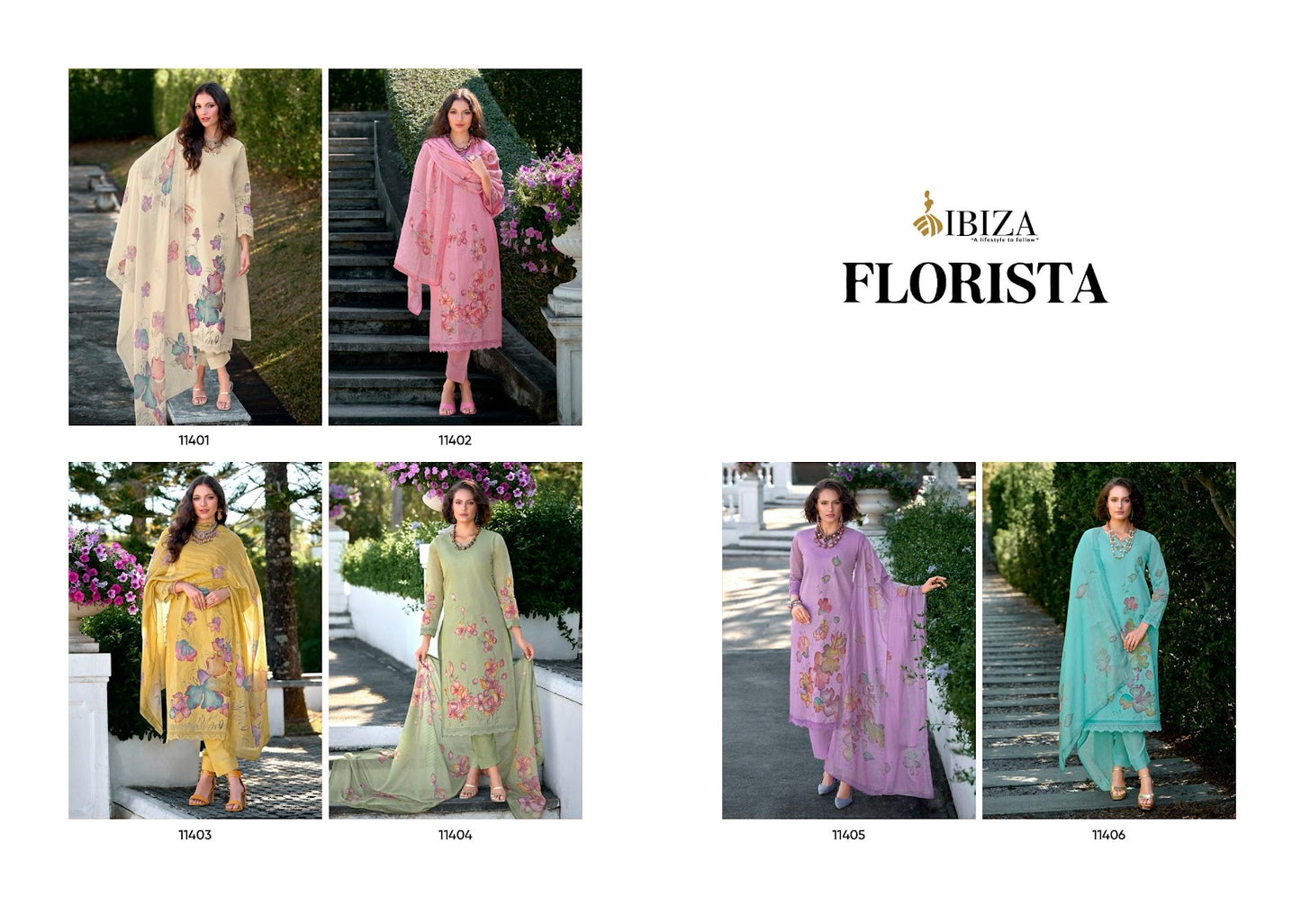 Florista Ibiza Pure Organdy Pant Style Suits Wholesale