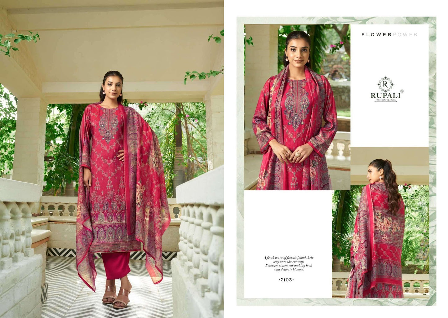 Florous Rupali Pure Viscose Pant Style Suits Supplier Gujarat