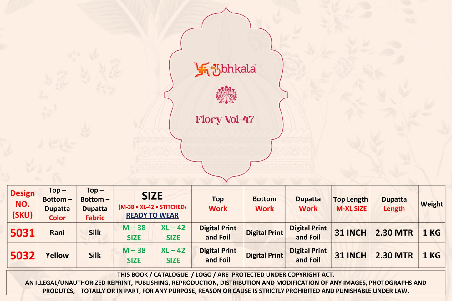 Flory Vol 47 Shubhkala Silk Readymade Suits Exporter Ahmedabad