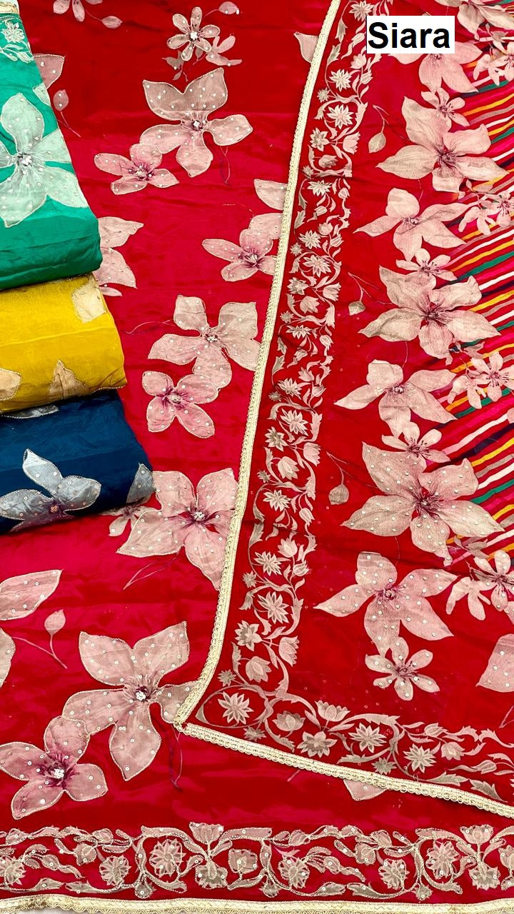 Flower Design 27 Siara Natural Crape Salwar Suits Exporter