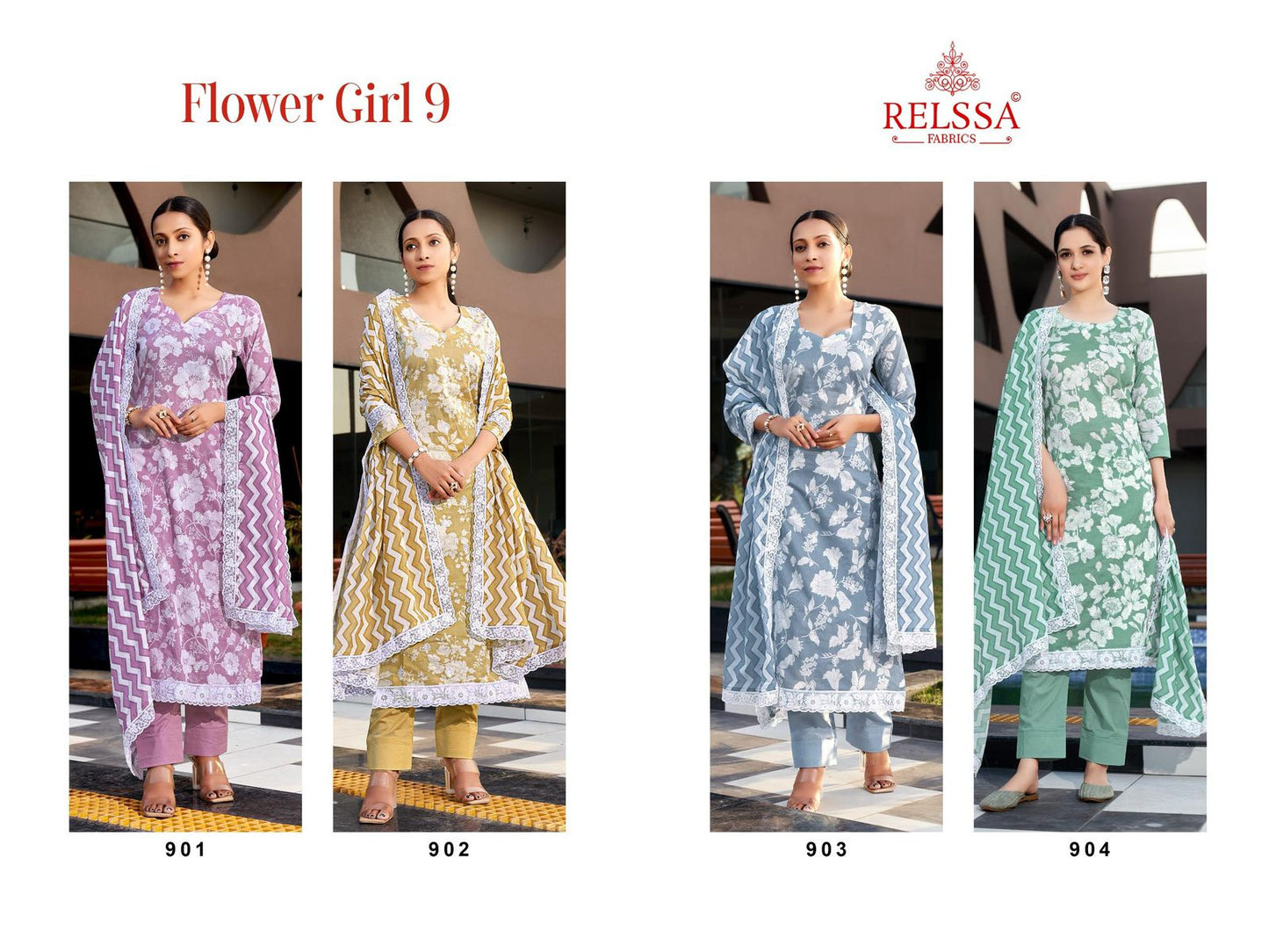 Flower Girl-9 Relssa Fabrics Cotton Lawn Pant Style Suits Wholesale Rate