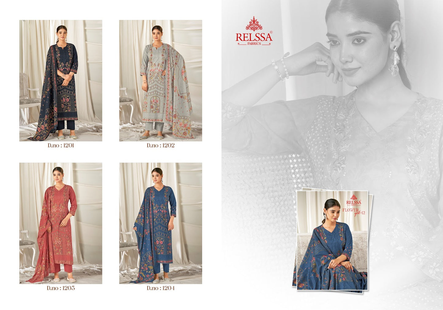 Flower Girl 12 Relssa Fabrics Cotton Lawn Pant Style Suits Exporter Gujarat