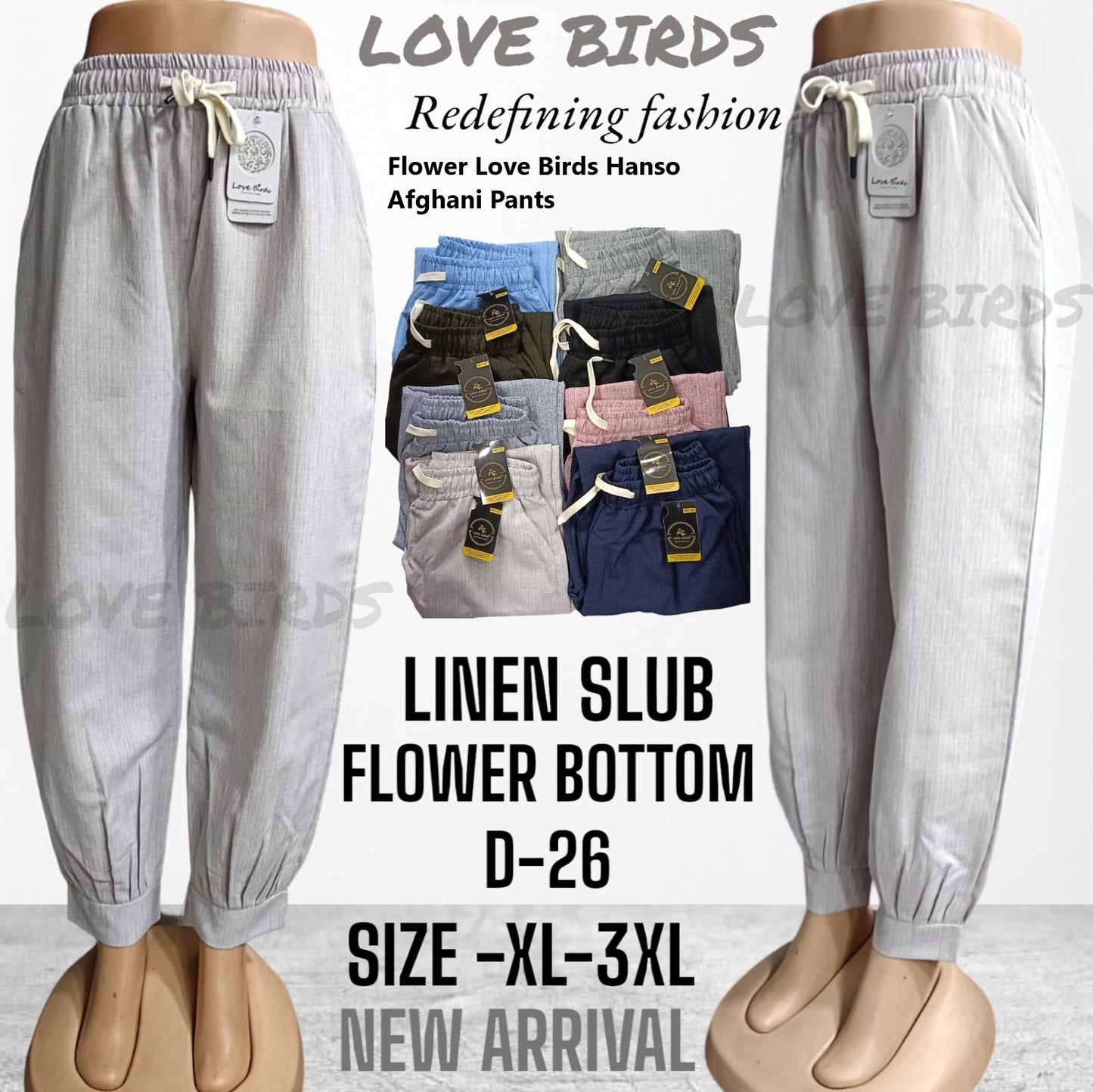 Flower Love Birds Hanso Linen Afghani Pants Wholesaler