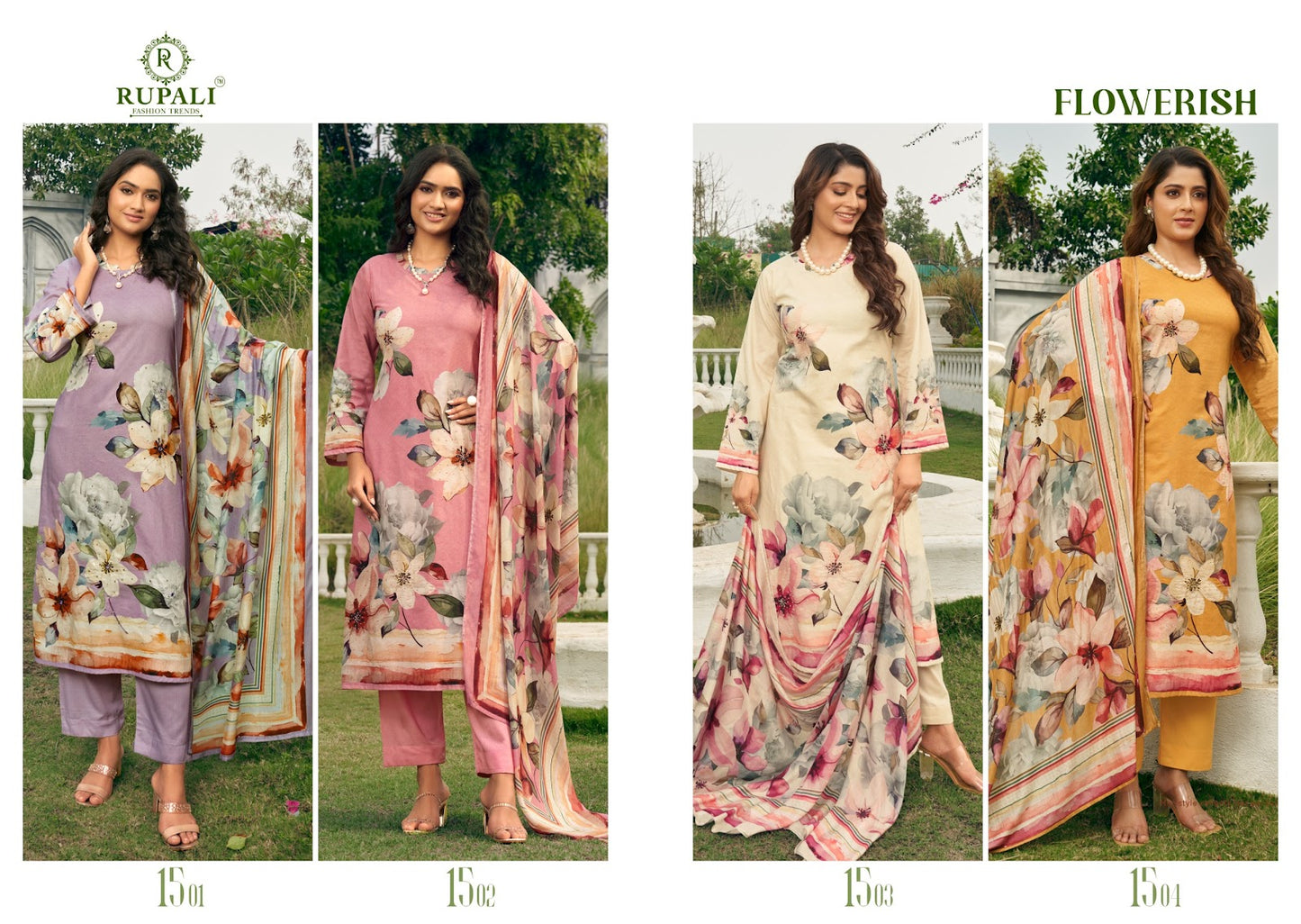 Flowerish Rupali Pant Style Suits Exporter Gujarat