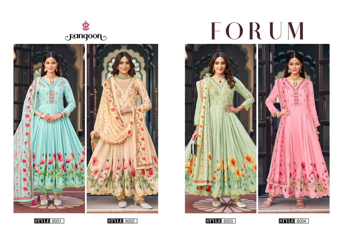 Forum Rangoon Pure Muslin Readymade Anarkali Suits Wholesaler Gujarat