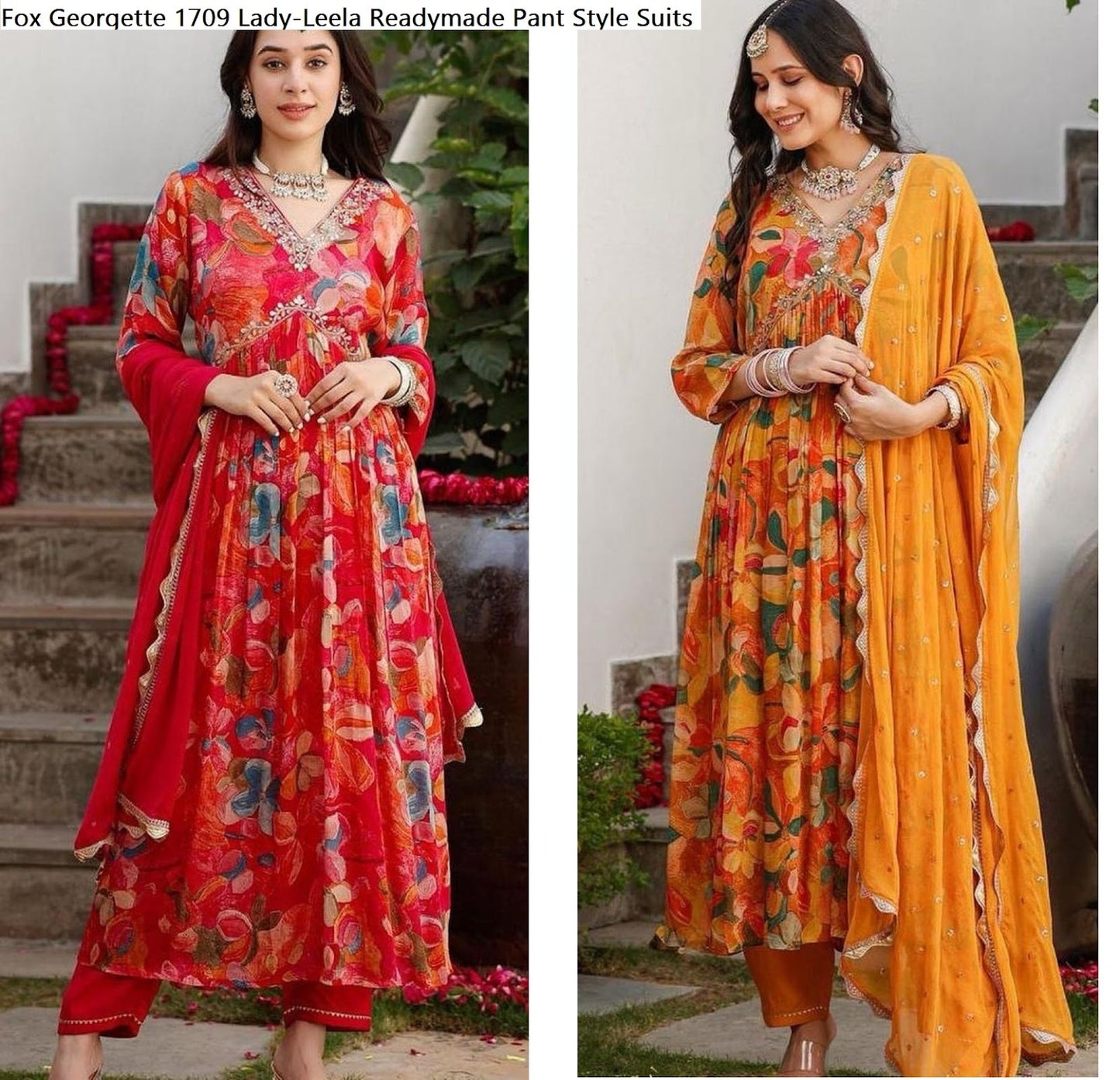 Fox Georgette 1709 Lady-Leela Readymade Pant Style Suits Wholesaler