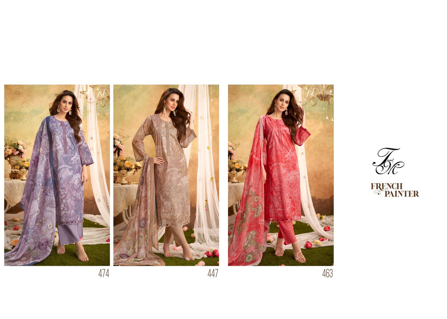 French Painter Tm Pure Organdy Pant Style Suits Exporter Gujarat