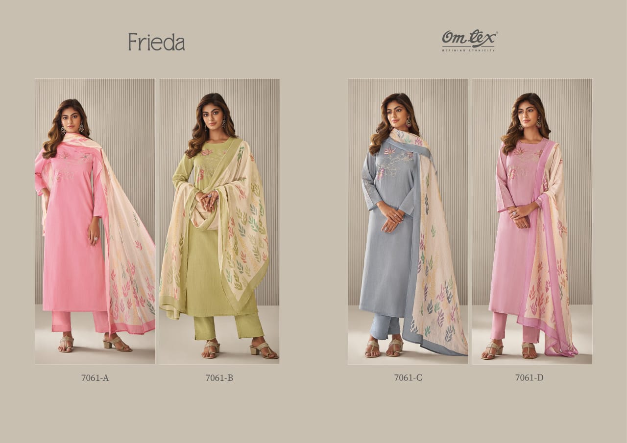 Frieda Omtex Premium Lawn Pant Style Suits Wholesale Price