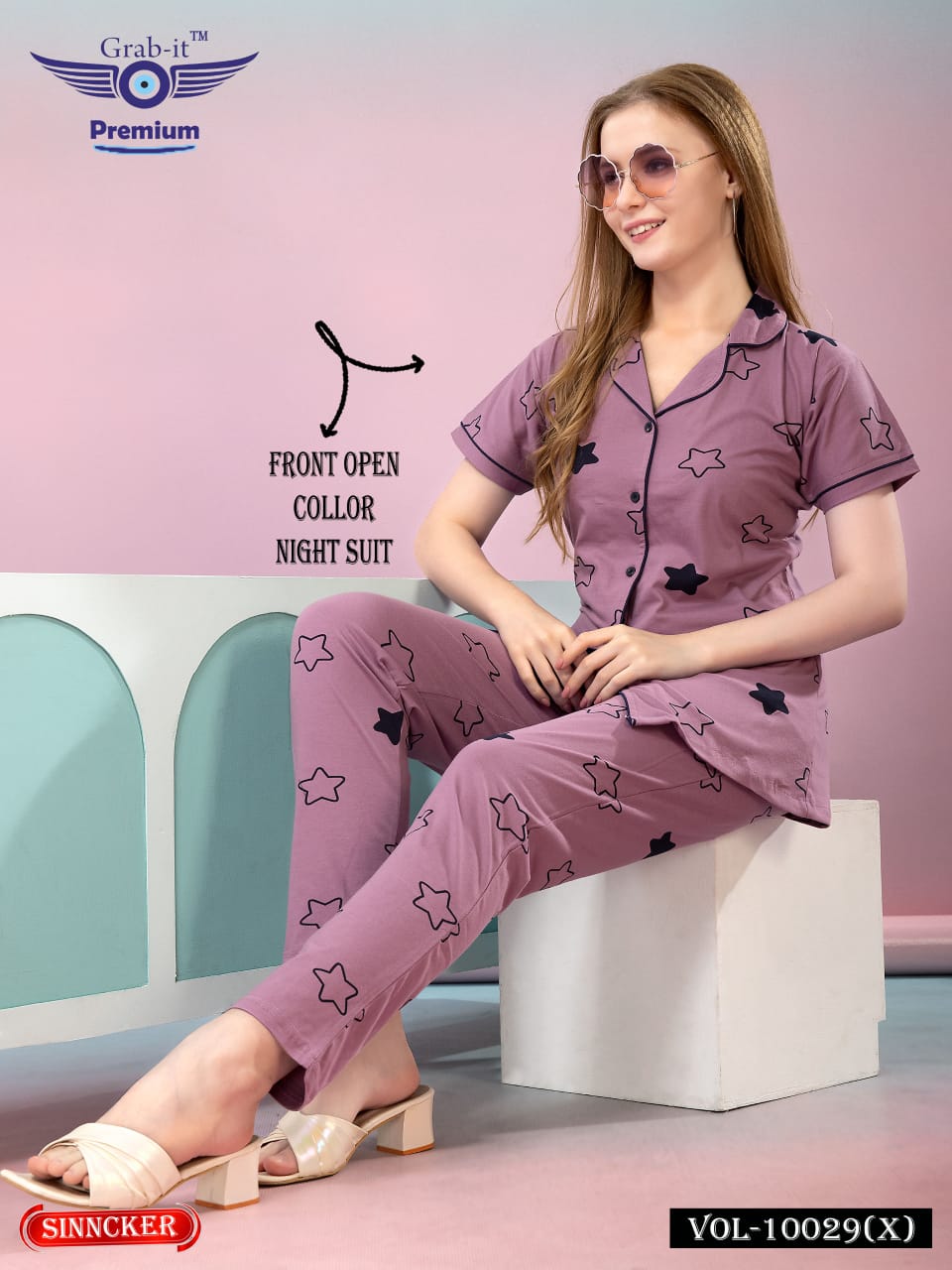 Front Open 10029 X Grab It Sinker Collar Night Suits Supplier Gujarat