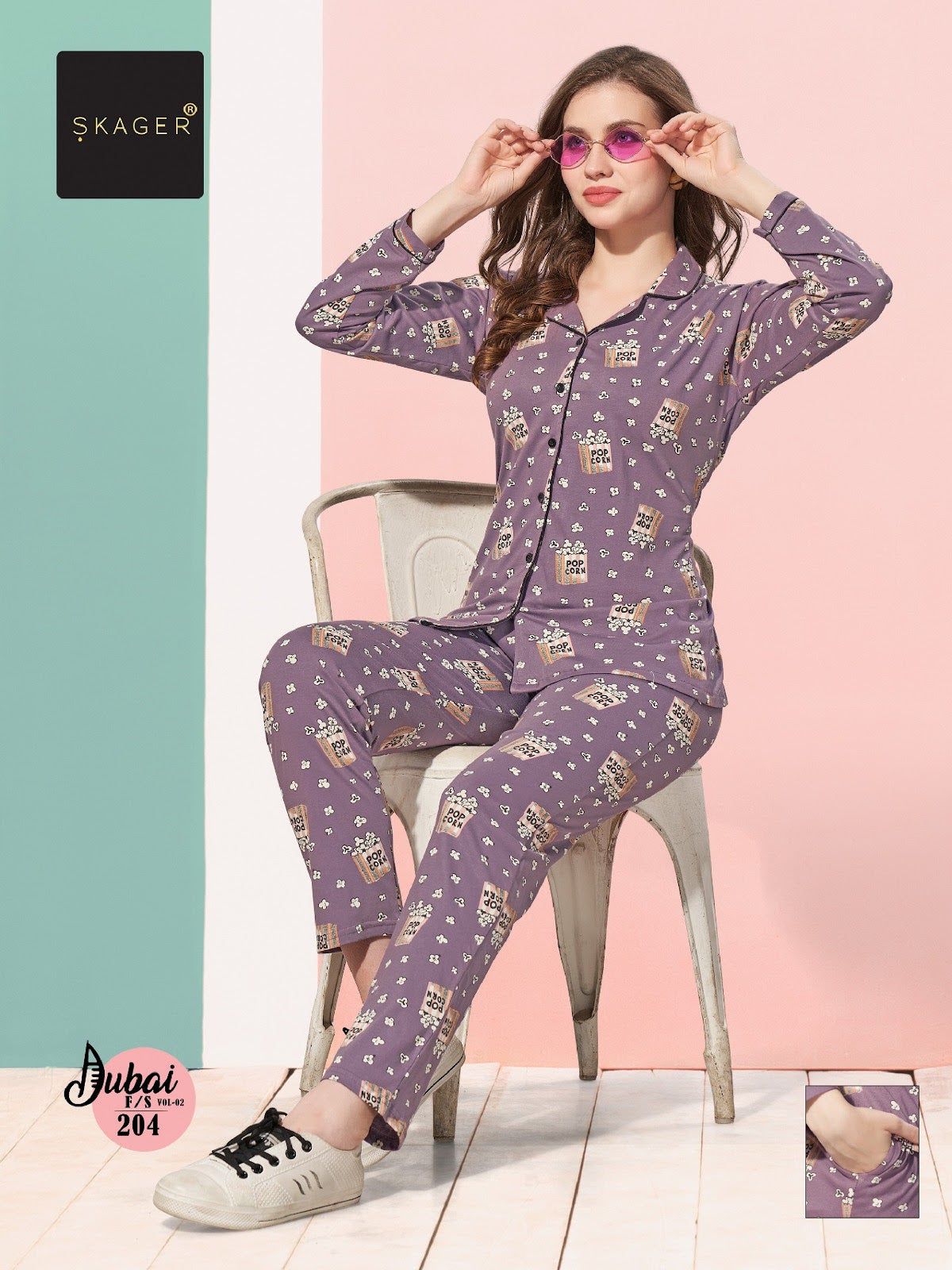 Front Open Dubai Vol 2 Skager Hosiery Full Sleeve Night Suits Exporter