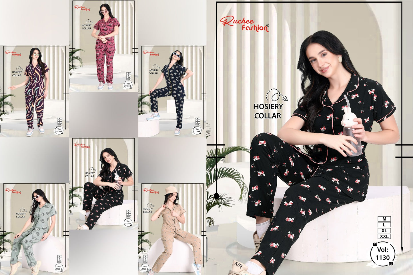 Front Open Vol 1130 Ruchee Fashion Hosiery Collar Night Suits Manufacturer