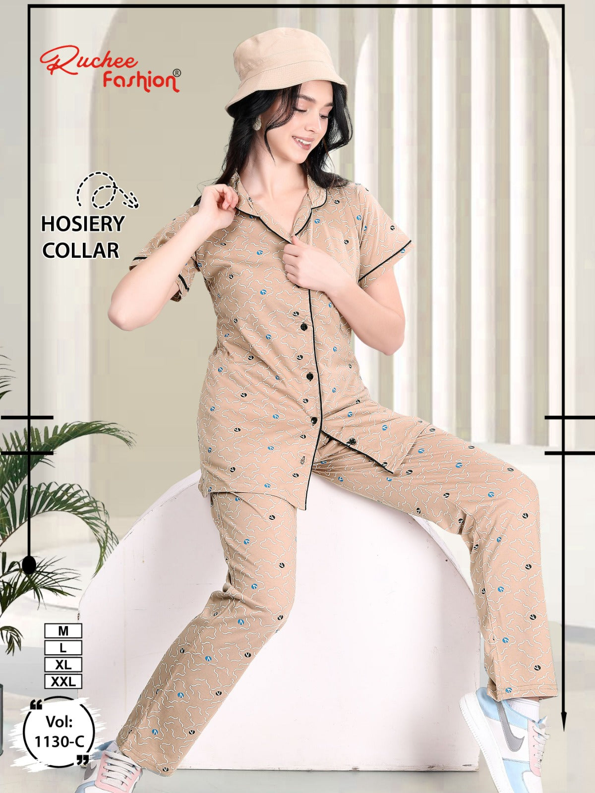 Front Open Vol 1130 Ruchee Fashion Hosiery Collar Night Suits Manufacturer