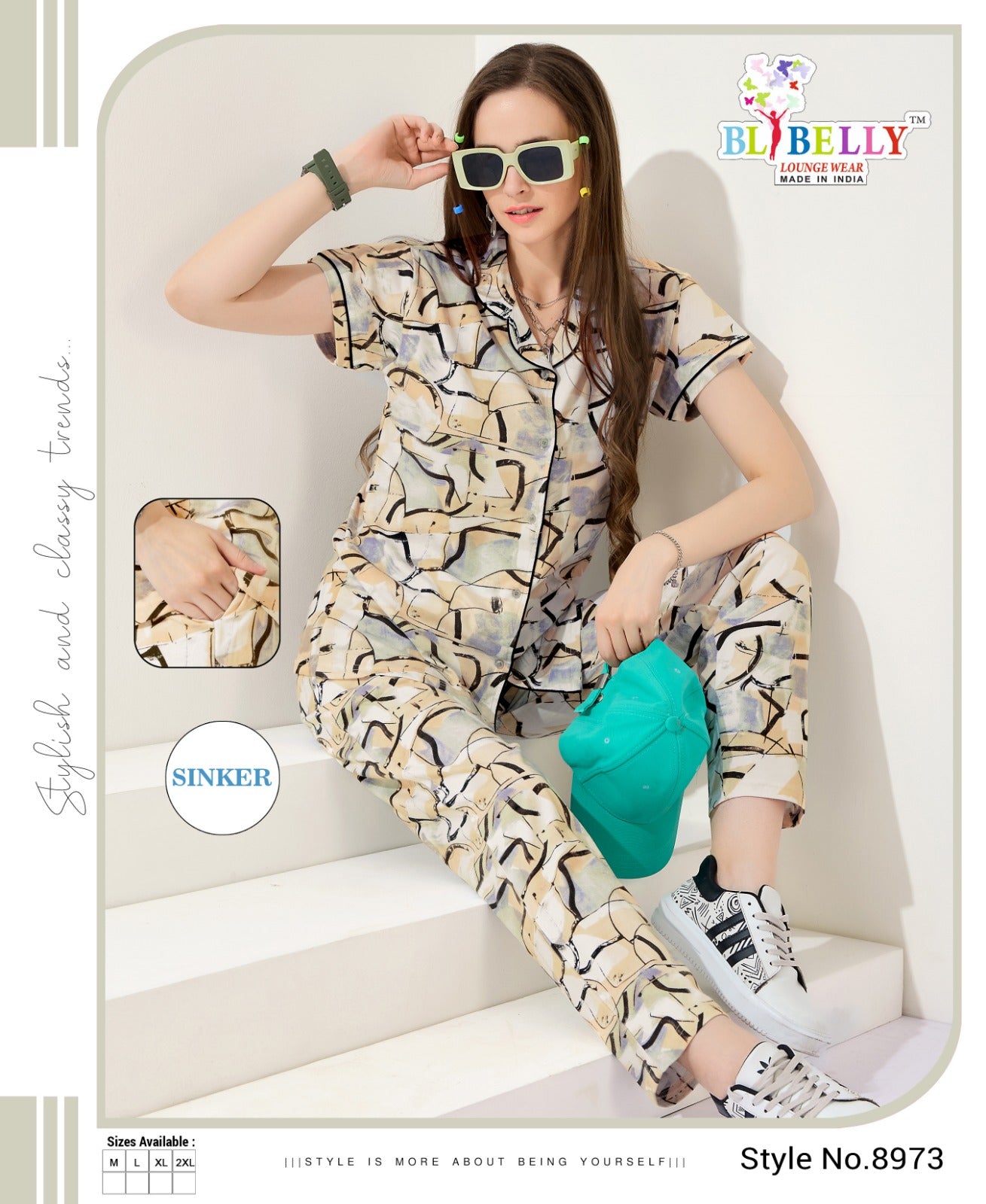 Front Open Vol 645 Belly Sinker Collar Night Suits Wholesale