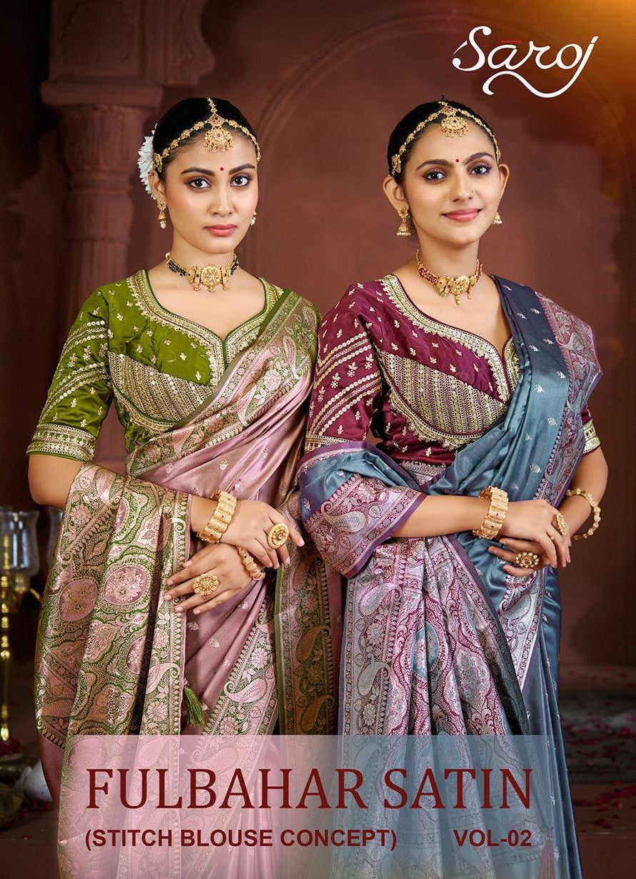 Fulbahar Satin Vol 2 Saroj Sarees Supplier Gujarat