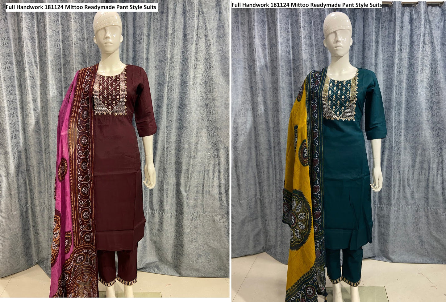 Full Handwork 181124 Mittoo Roman Silk Readymade Pant Style Suits Supplier
