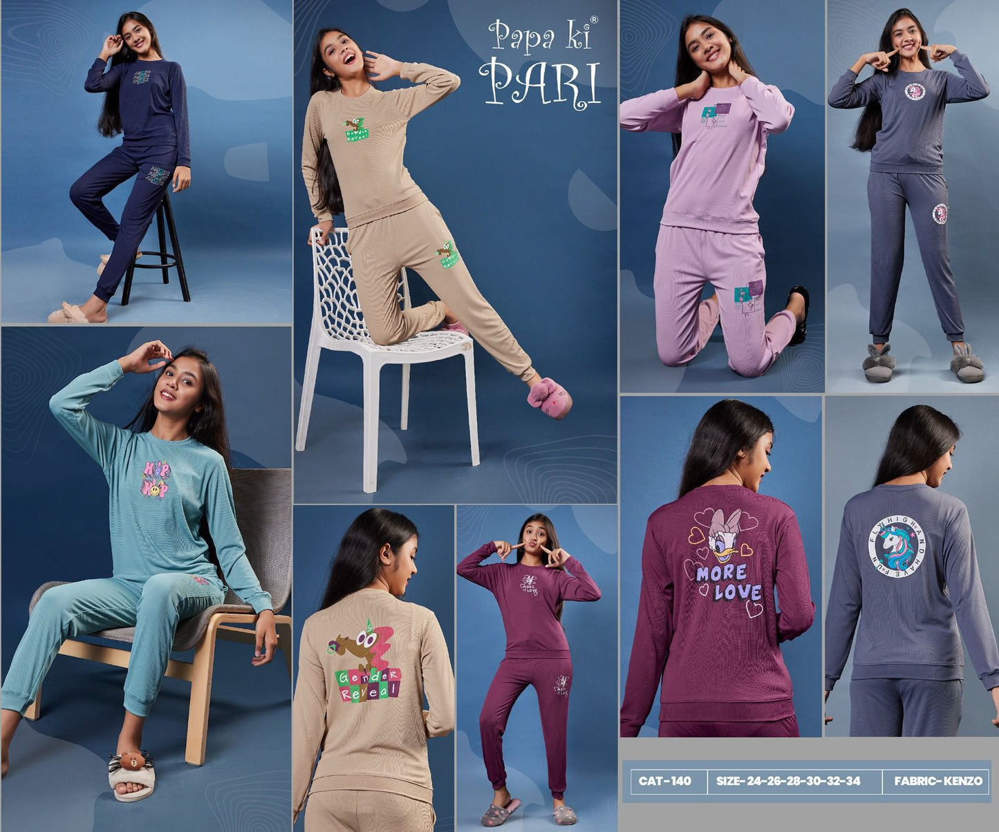 Full Sleeves Cat 140 Papa Ki Pari Imported Girls Co Ord Set Wholesaler Ahmedabad