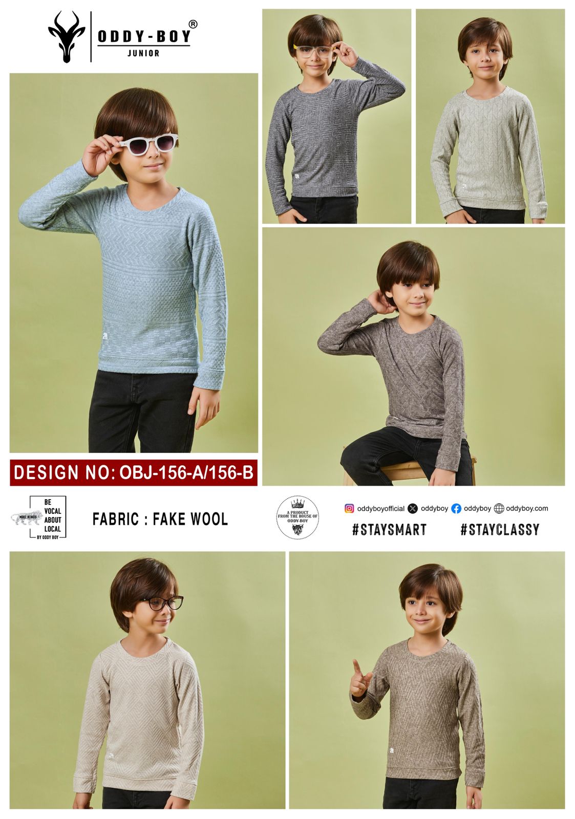 Full Sleeves Obj 156 Ab Oddy Boy Wool Boys Tshirt Supplier India
