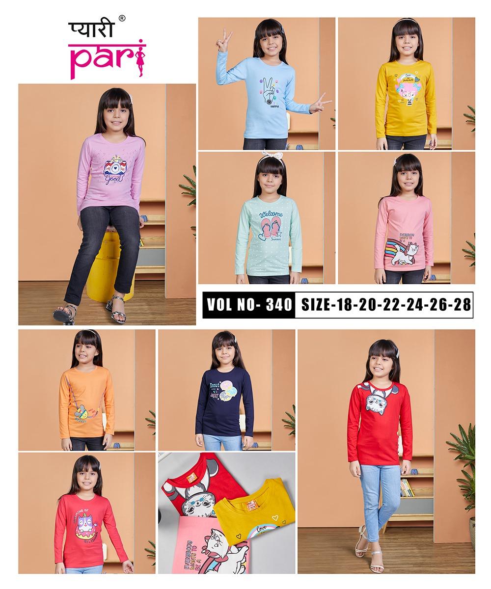 Full Sleeves Vol 340 Pyari Pari Biowash Girls Tshirt Manufacturer Gujarat
