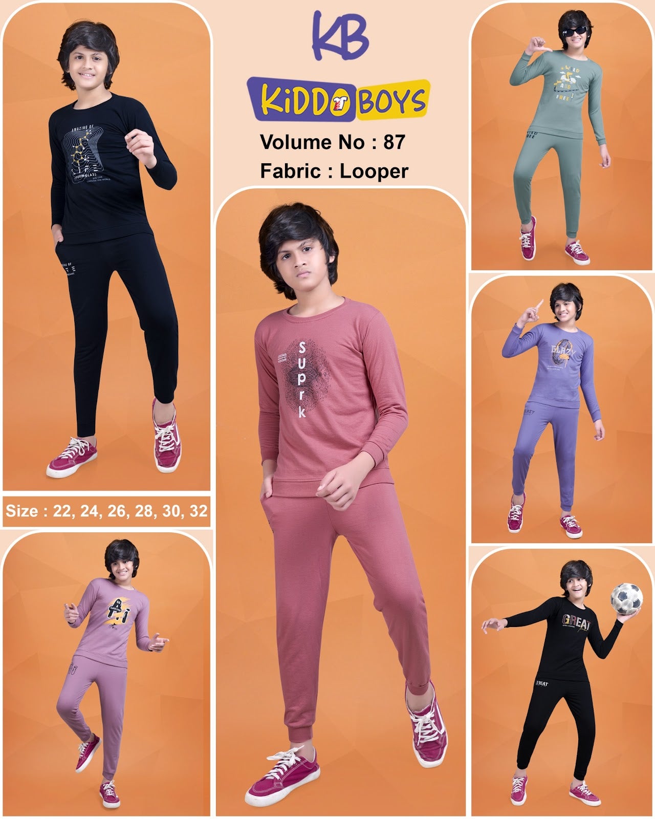 Full Sleeves Vol 87 Kiddo Looper Boys Co Ord Set Wholesale Rate