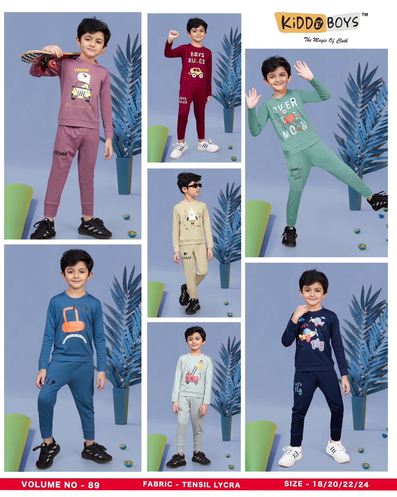 Full Sleeves Vol 89 Kiddo Tencil Lycra Boys Co Ord Set Exporter