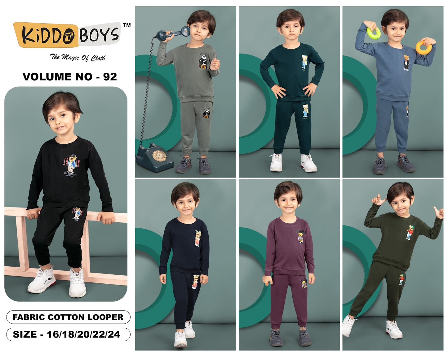 Full Sleeves Vol 92 Kiddo Looper Boys Co Ord Set Wholesale Price