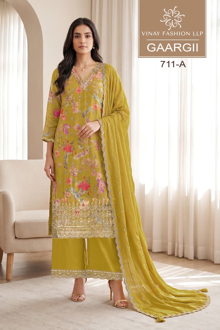 Gaargii Kuleesh Vinay Fashion Llp Chinnon Pant Style Suits Supplier