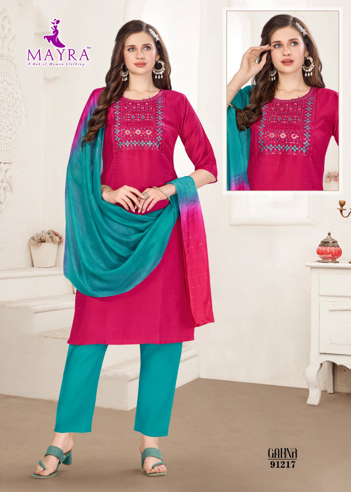 Gahna Mayra Vetican Readymade Pant Style Suits Supplier Gujarat