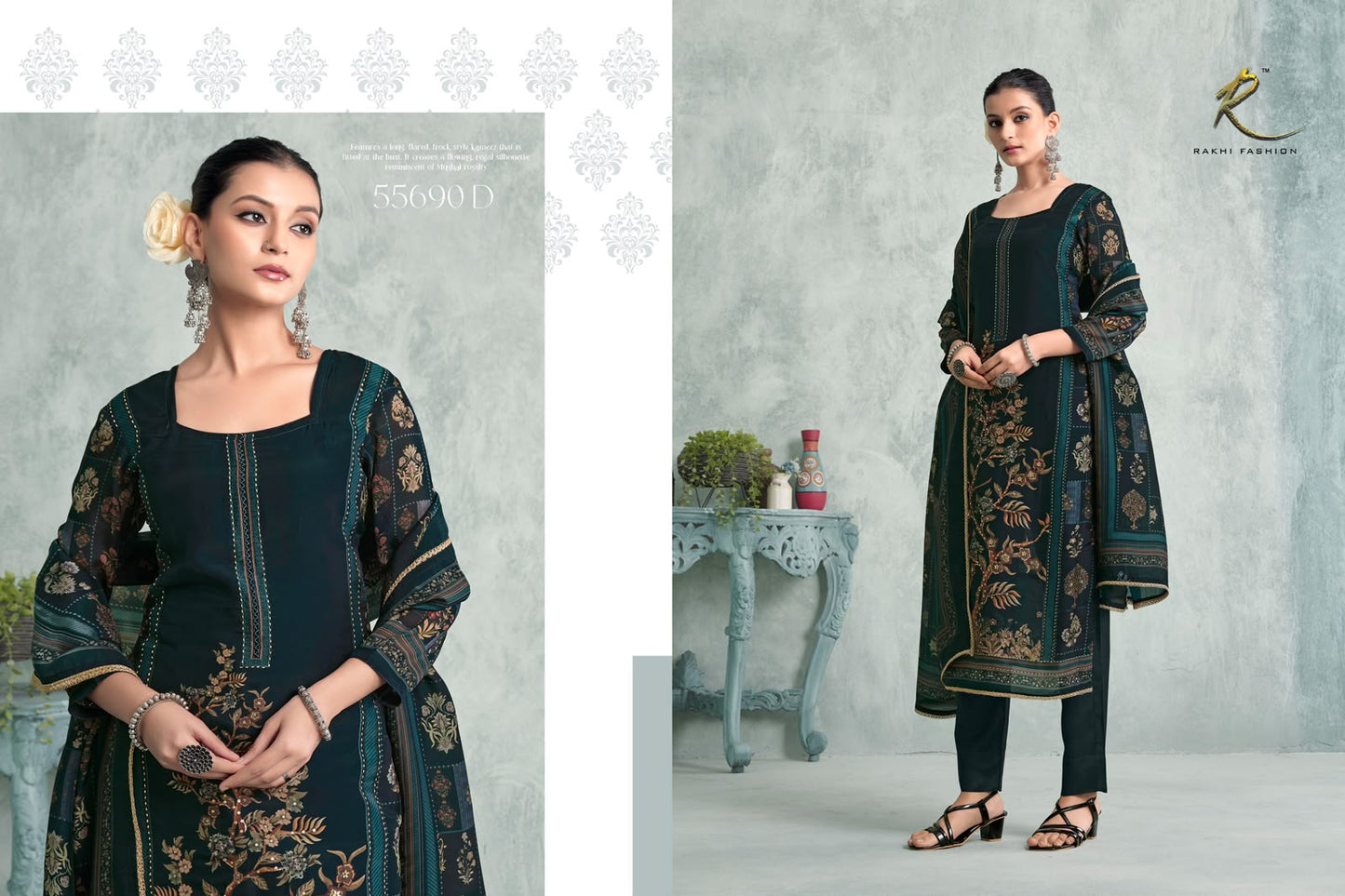 Gallan Dil Di Rakhi Fashion Bemberg Silk Pant Style Suits Supplier India