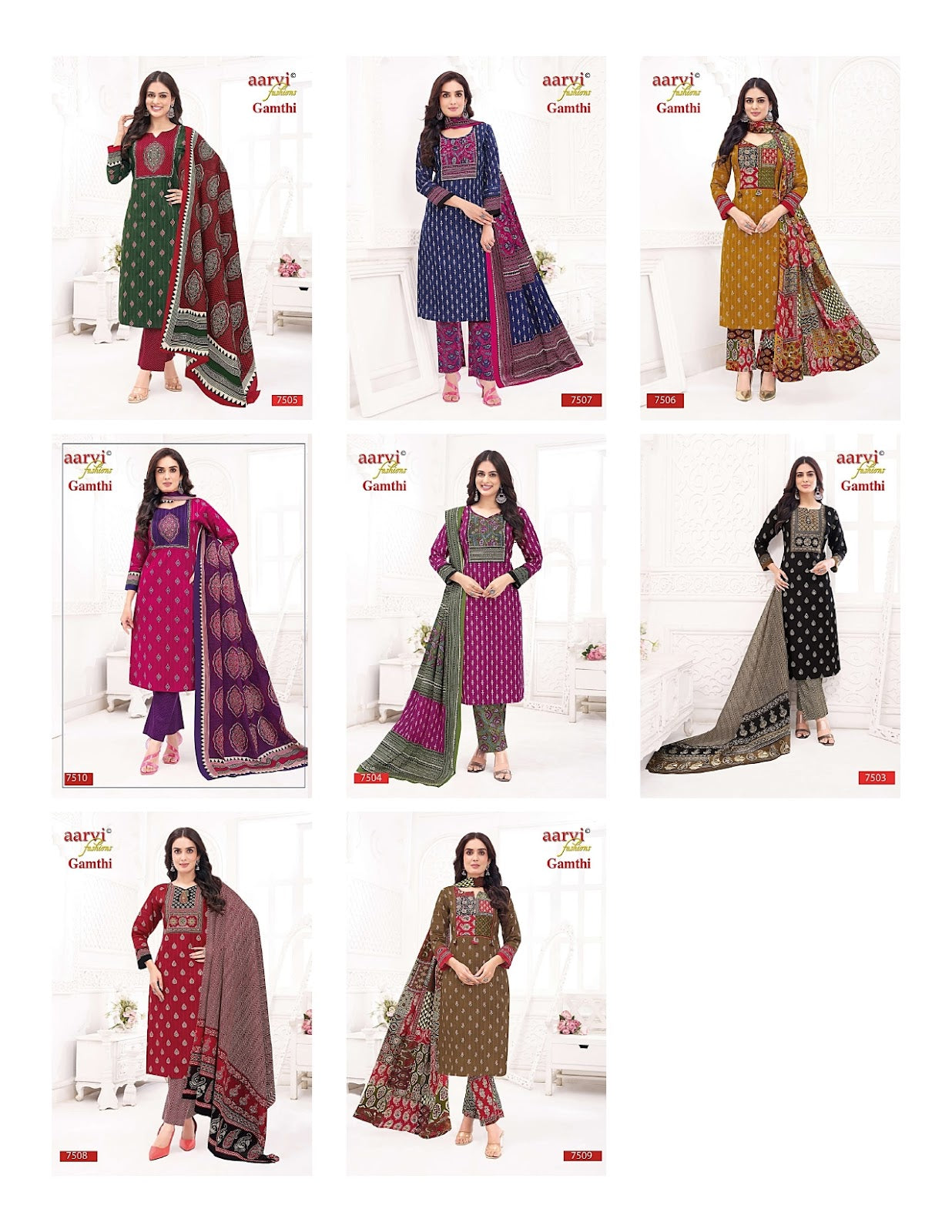 Gamthi Vol 10 Aarvi Fashions Readymade Cotton Pant Suits Supplier India