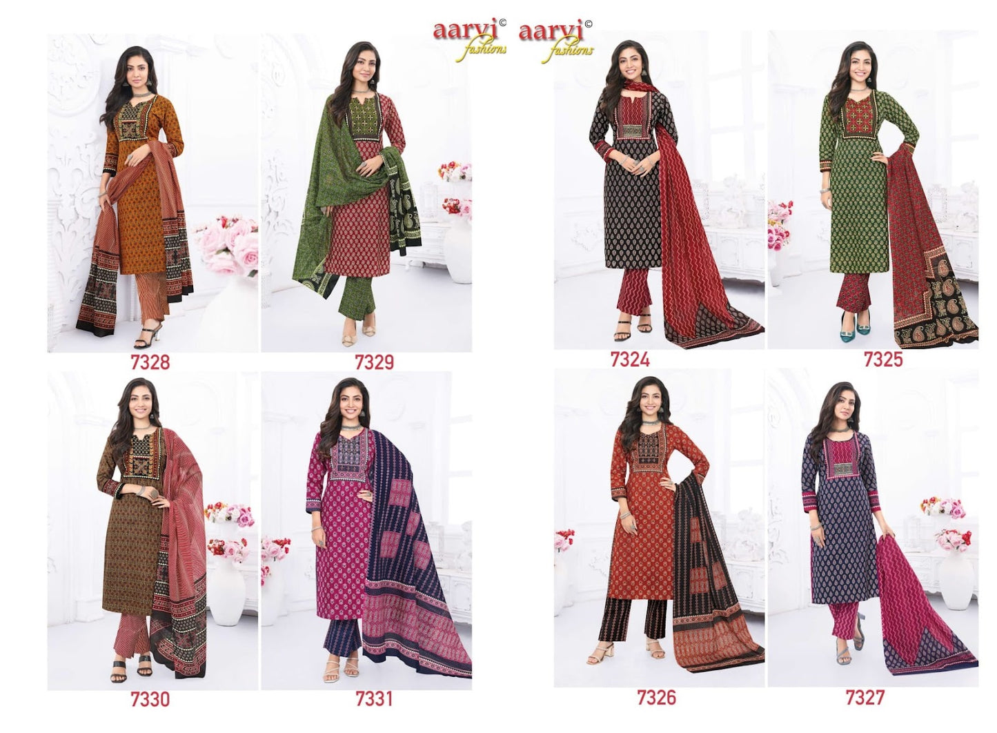 Gamthi Vol 5 Aarvi Fashions Cotton Readymade Pant Style Suits Exporter India