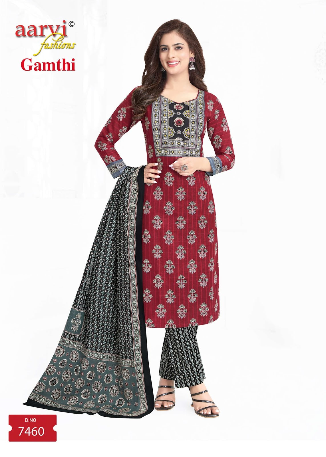 Gamthi Vol 9 Aarvi Fashions Readymade Cotton Pant Suits Supplier Gujarat