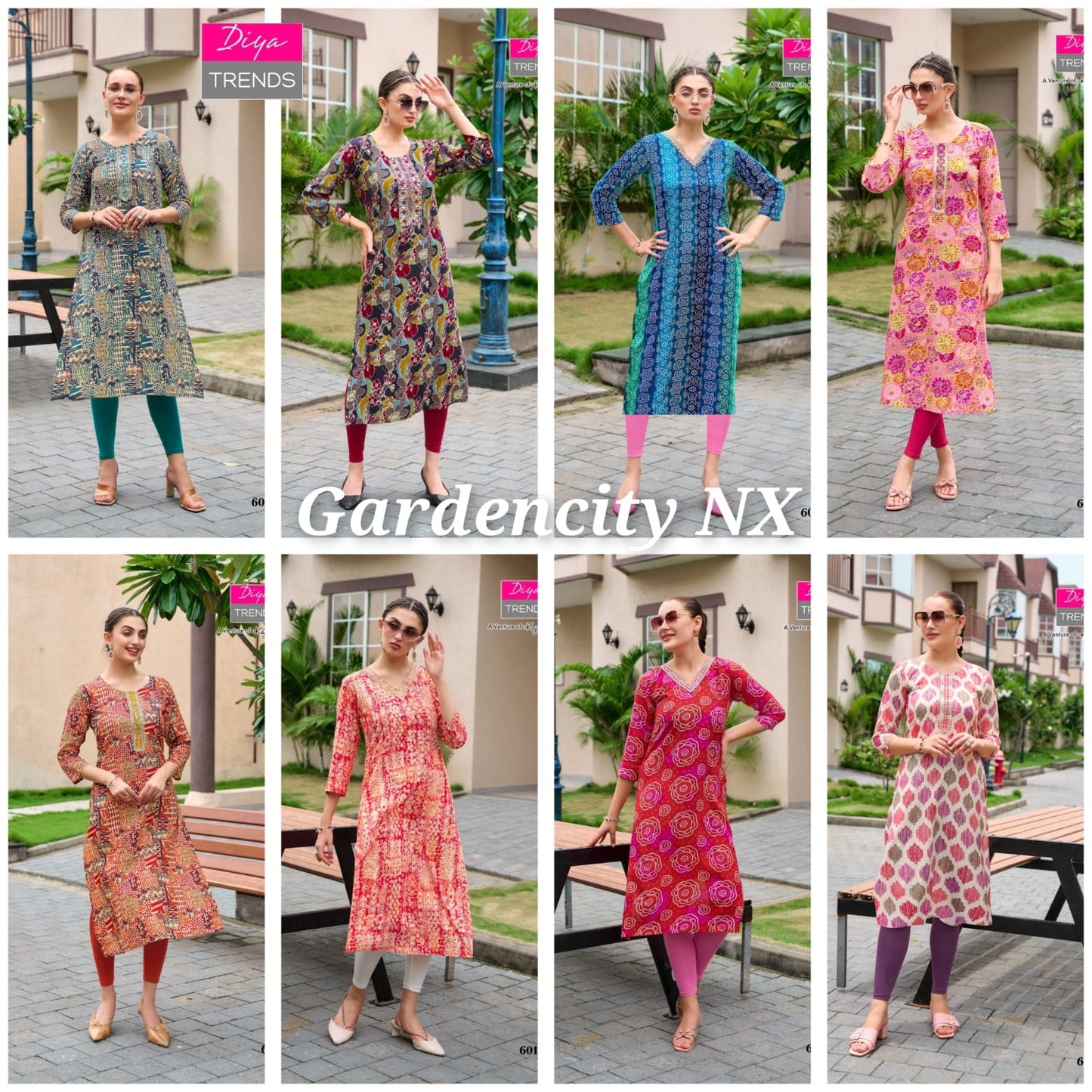 Gardencity Nx Diya Trends Rayon Long Straight Kurti Wholesaler Ahmedabad