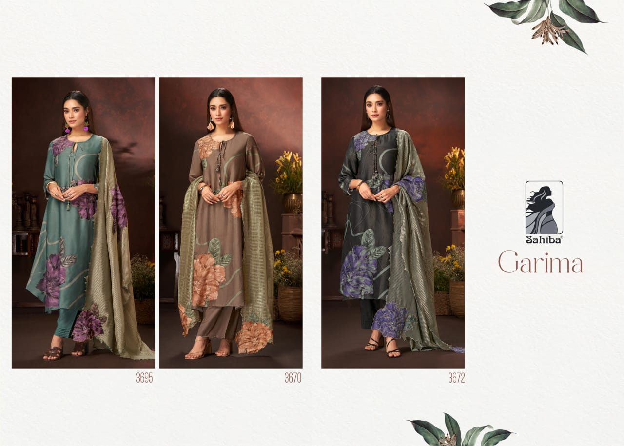 Garima Sahiba Viscose Simmer Pant Style Suits Wholesale Rate