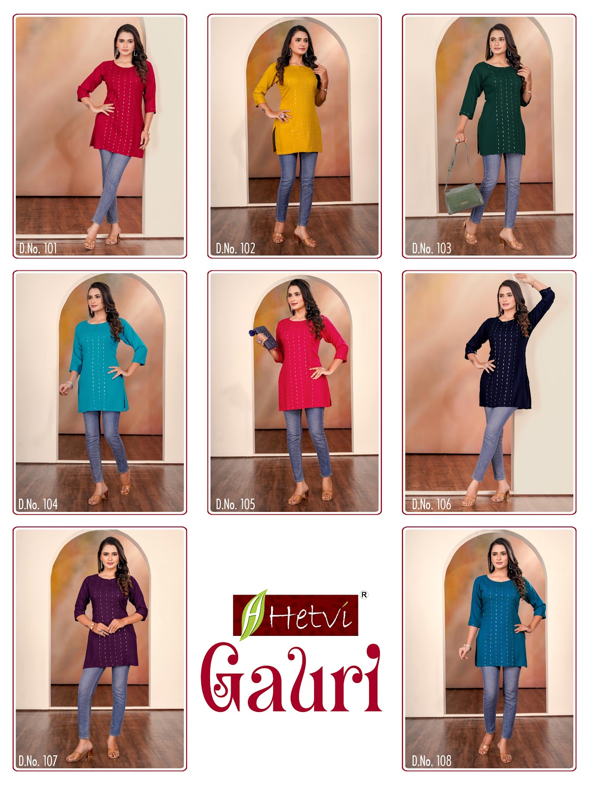 Gauri Hetvi Reyon Short Kurtis Manufacturer India