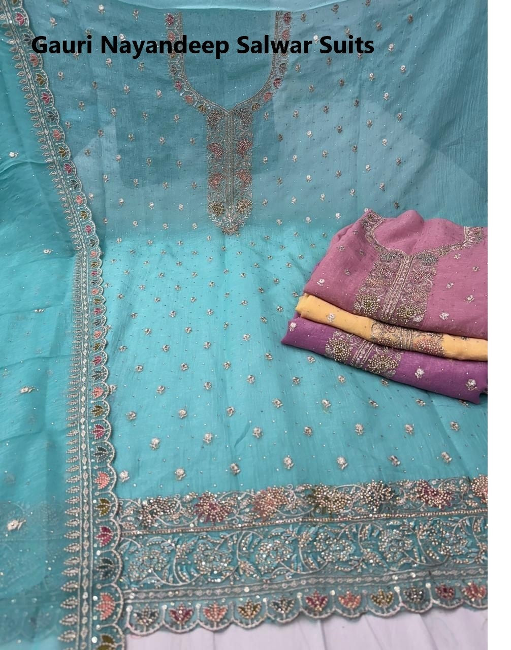 Gauri Nayandeep Silk Salwar Suits Wholesale