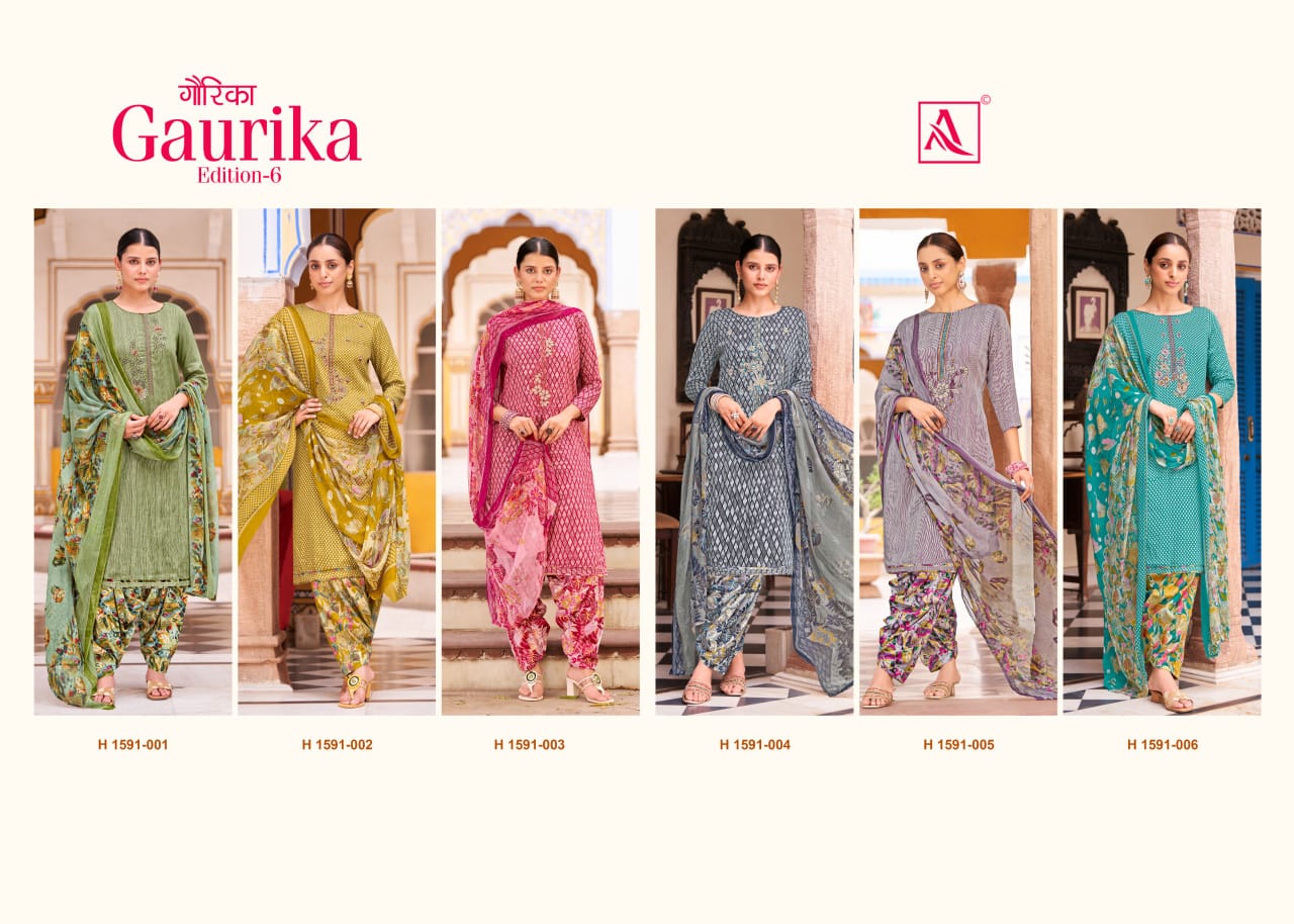 Gaurika Edition 6 Alok Pure Zam Patiyala Style Suits Supplier
