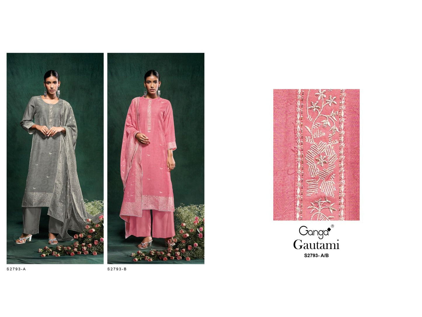 Gautami 2793 Ganga Viscose Silk Plazzo Style Suits Manufacturer Gujarat