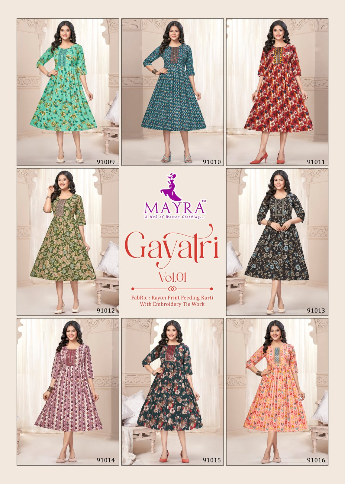 Gayatri Vol 1 Mayra Pure Reyon Feeding Kurtis Exporter India