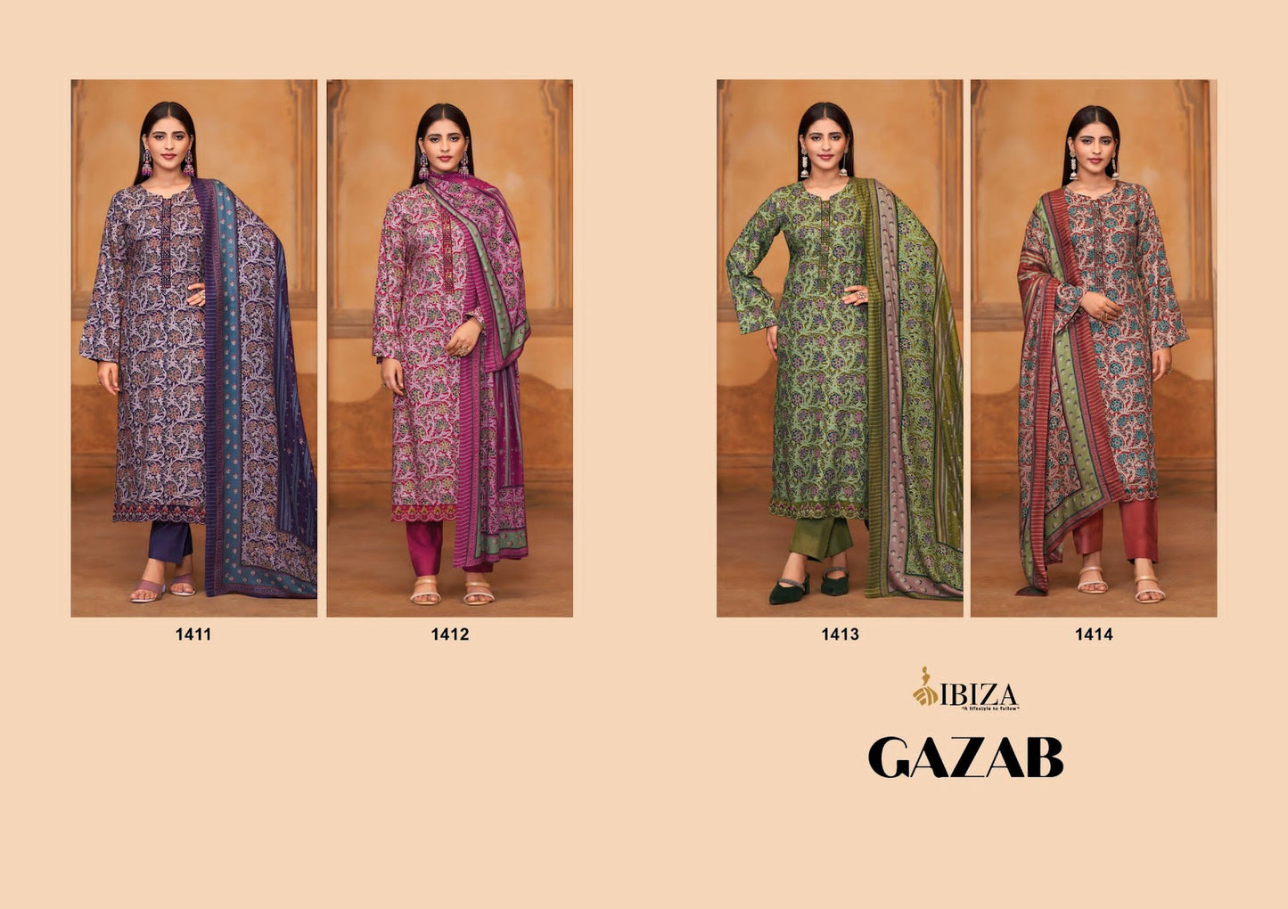 Gazab Ibiza Viscose Pashmina Suits Supplier