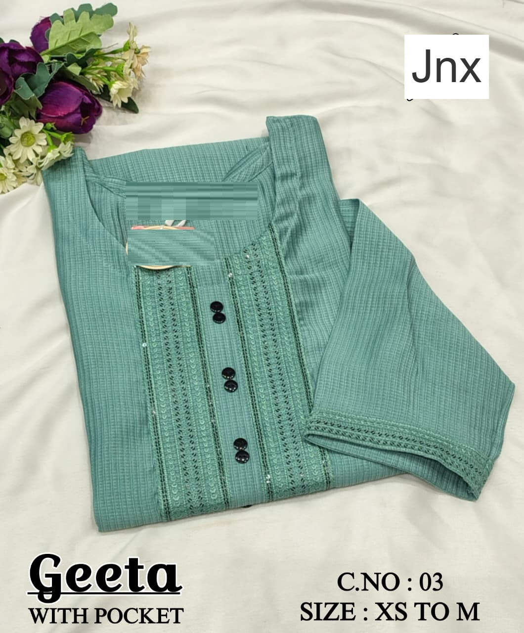 Geeta Jnx Berlin Kurti With Pocket Wholesale Price