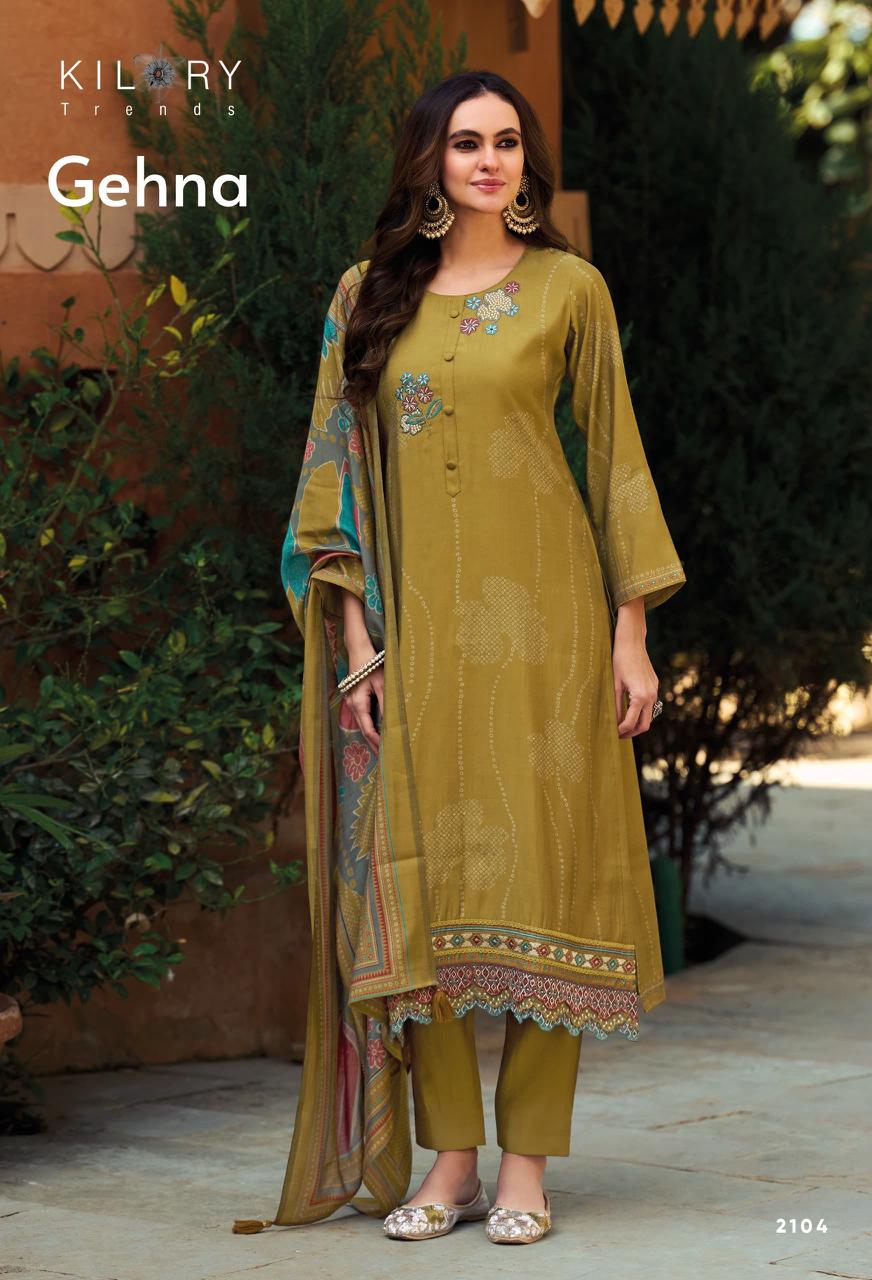 Gehna Kilory Modal Silk Pant Style Suits Manufacturer