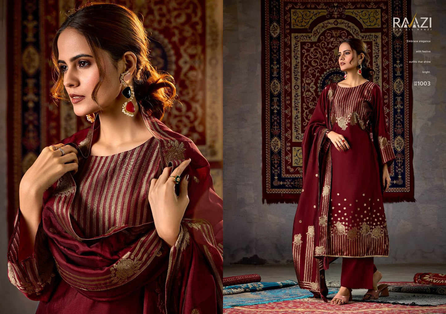Gehna Rama Fashions Raazi Pure Bemberg Plazzo Style Suits Manufacturer