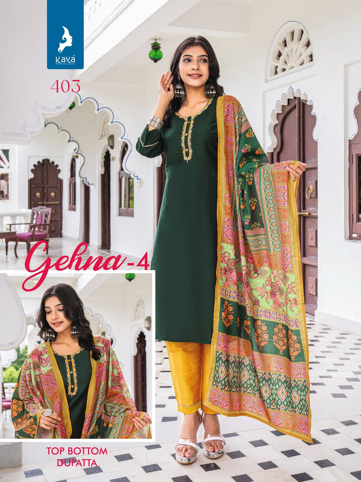 Gehna Vol 4 Kaya Silk Readymade Pant Style Suits Exporter Gujarat