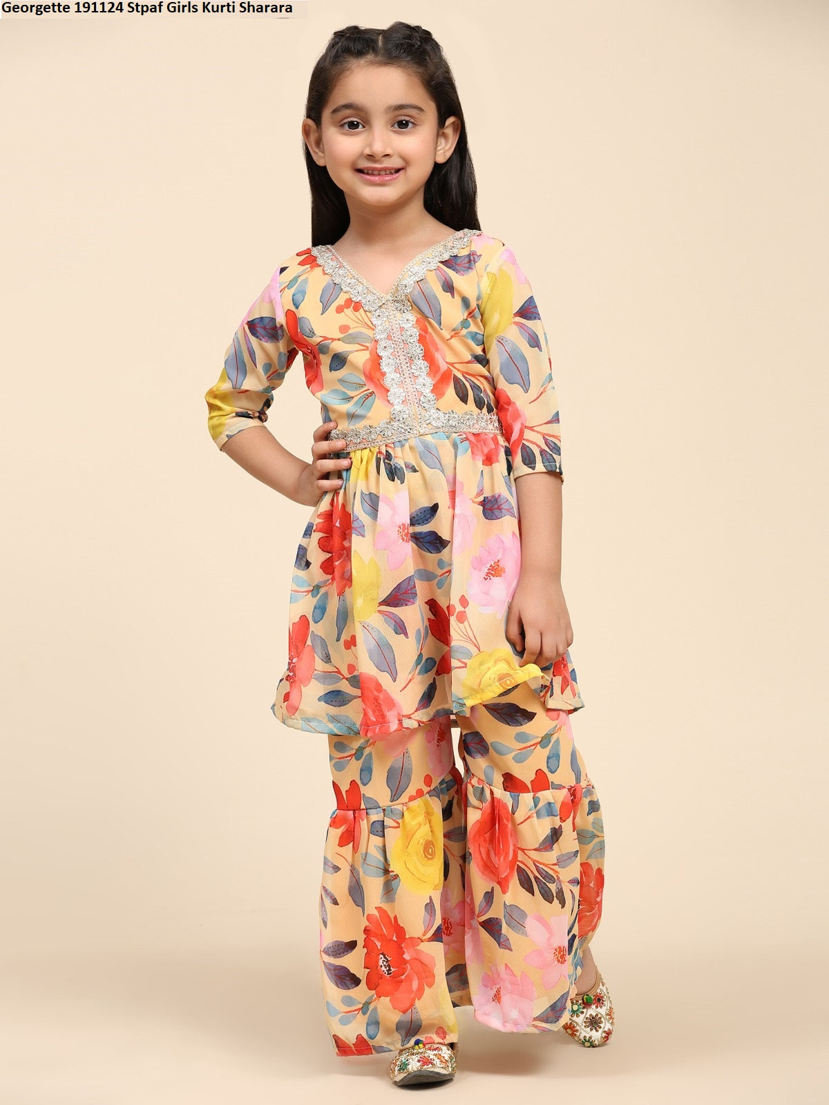 Georgette 191124 Stpaf Girls Kurti Sharara Wholesaler Gujarat